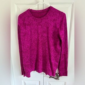 Euc Lululemon Swiftly Tech Long Sleeve Size 10 Pink Print